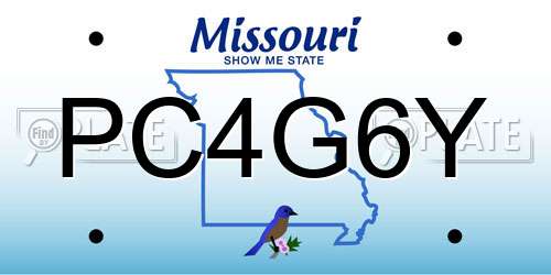PC4G6Y Missouri License Plate