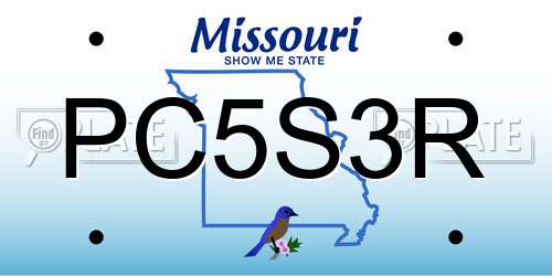 PC5S3R Missouri License Plate