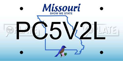 PC5V2L Missouri License Plate