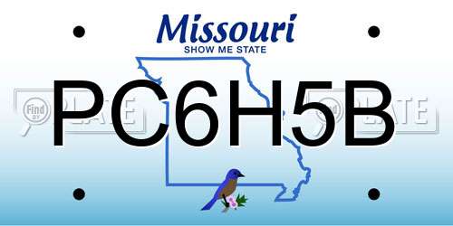 PC6H5B Missouri License Plate