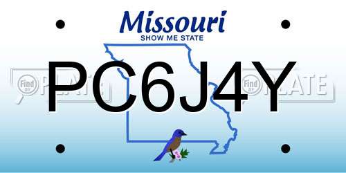PC6J4Y Missouri License Plate