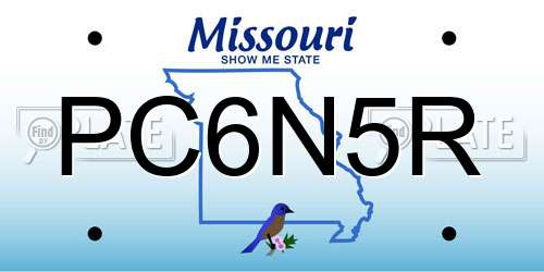 PC6N5R Missouri License Plate