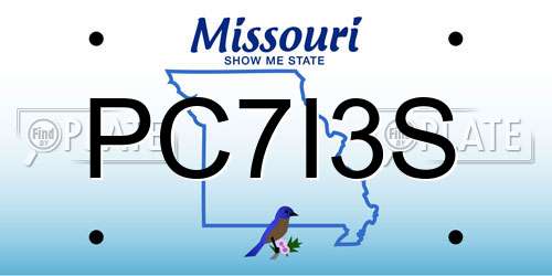 PC7I3S Missouri License Plate