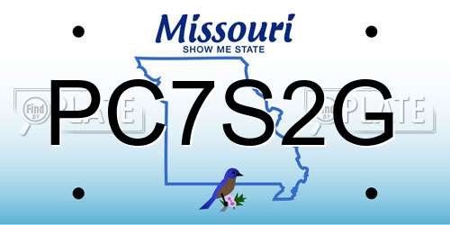 PC7S2G Missouri License Plate