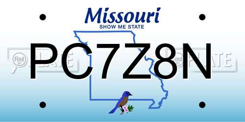 PC7Z8N Missouri License Plate