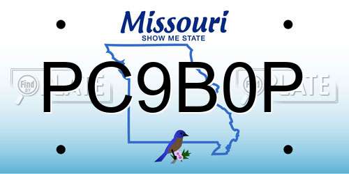 PC9B0P Missouri License Plate
