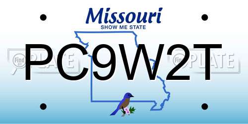 PC9W2T Missouri License Plate
