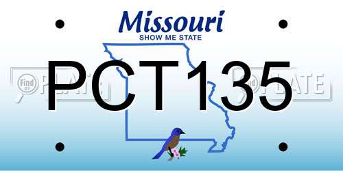 PCT135 Missouri License Plate