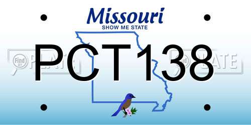 PCT138 Missouri License Plate