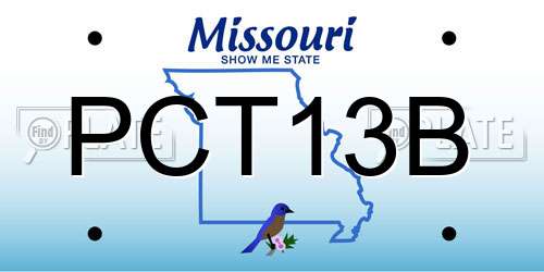 PCT13B Missouri License Plate