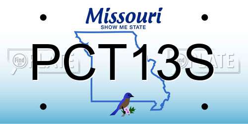 PCT13S Missouri License Plate