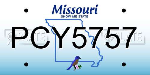 PCY5757 Missouri License Plate