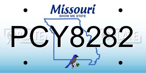 PCY8282 Missouri License Plate