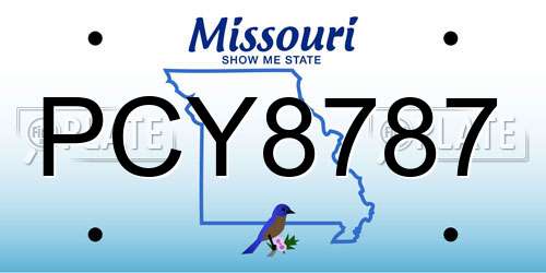 PCY8787 Missouri License Plate
