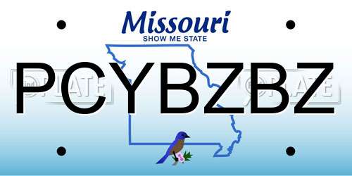 PCYBZBZ Missouri License Plate