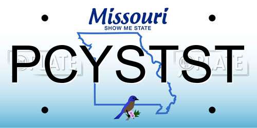 PCYSTST Missouri License Plate
