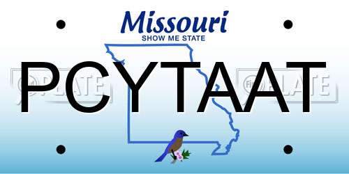 PCYTAAT Missouri License Plate