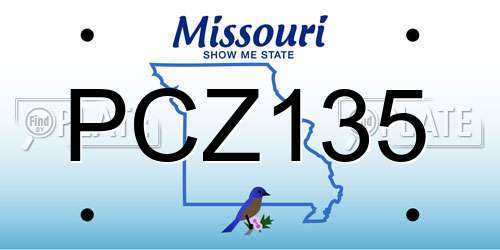 PCZ135 Missouri License Plate