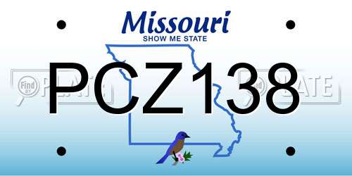 PCZ138 Missouri License Plate