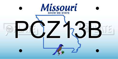 PCZ13B Missouri License Plate