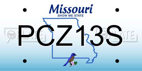 PCZ13S Missouri License Plate