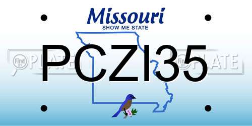 PCZI35 Missouri License Plate