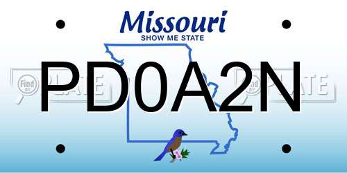 PD0A2N Missouri License Plate
