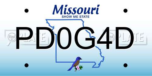 PD0G4D Missouri License Plate