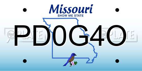 PD0G4O Missouri License Plate
