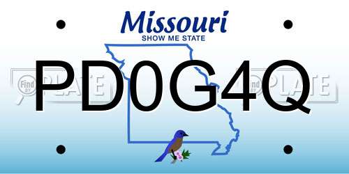 PD0G4Q Missouri License Plate