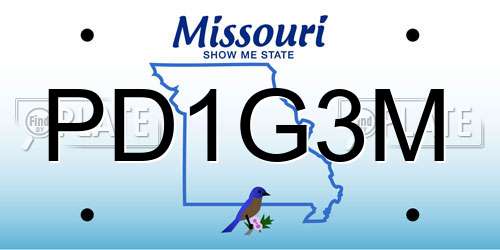 PD1G3M Missouri License Plate