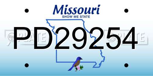 PD29254 Missouri License Plate