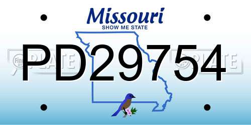 PD29754 Missouri License Plate