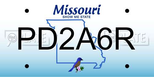 PD2A6R Missouri License Plate