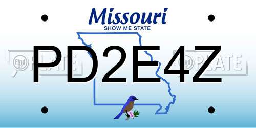 PD2E4Z Missouri License Plate