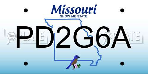 PD2G6A Missouri License Plate