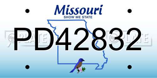 PD42832 Missouri License Plate