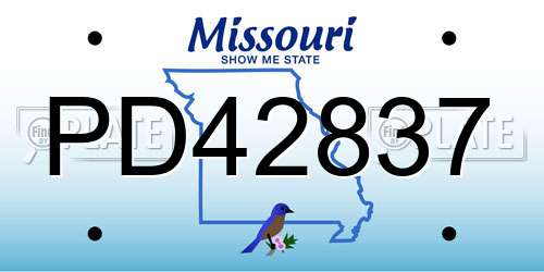 PD42837 Missouri License Plate
