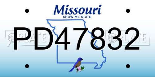 PD47832 Missouri License Plate
