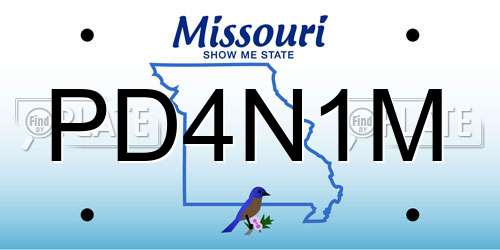 PD4N1M Missouri License Plate