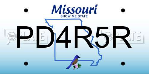 PD4R5R Missouri License Plate