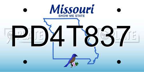 PD4T837 Missouri License Plate