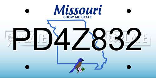 PD4Z832 Missouri License Plate