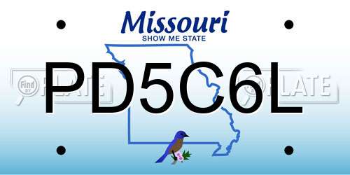 PD5C6L Missouri License Plate