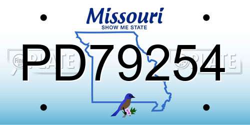PD79254 Missouri License Plate