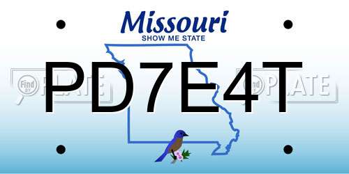 PD7E4T Missouri License Plate