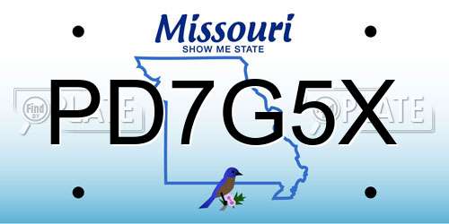 PD7G5X Missouri License Plate
