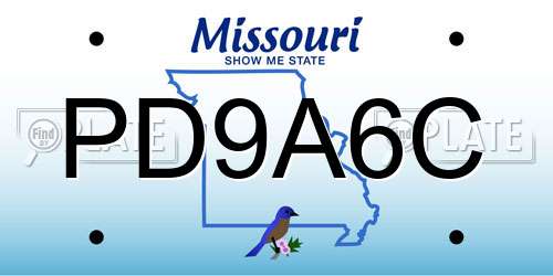 PD9A6C Missouri License Plate
