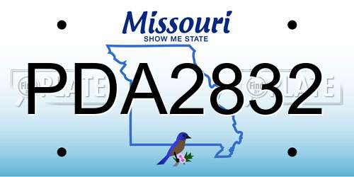 PDA2832 Missouri License Plate