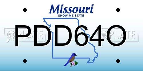 PDD64O Missouri License Plate
